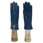 Guanto donna in vera pelle foderato cashmere con bottone in pelle.
